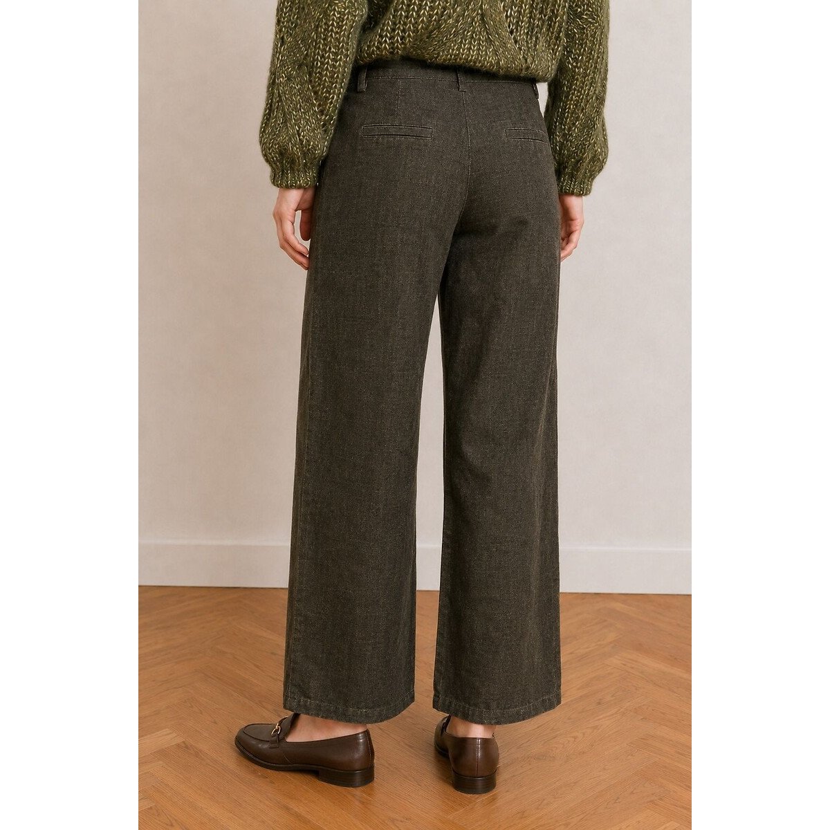 Pantaloni larghi verde kaki, SEE U SOON