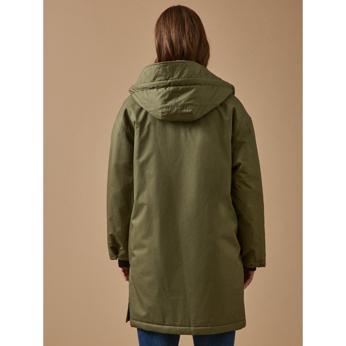 Parka mi-longue doublée imitation fourrure vert olive, CYRILLUS