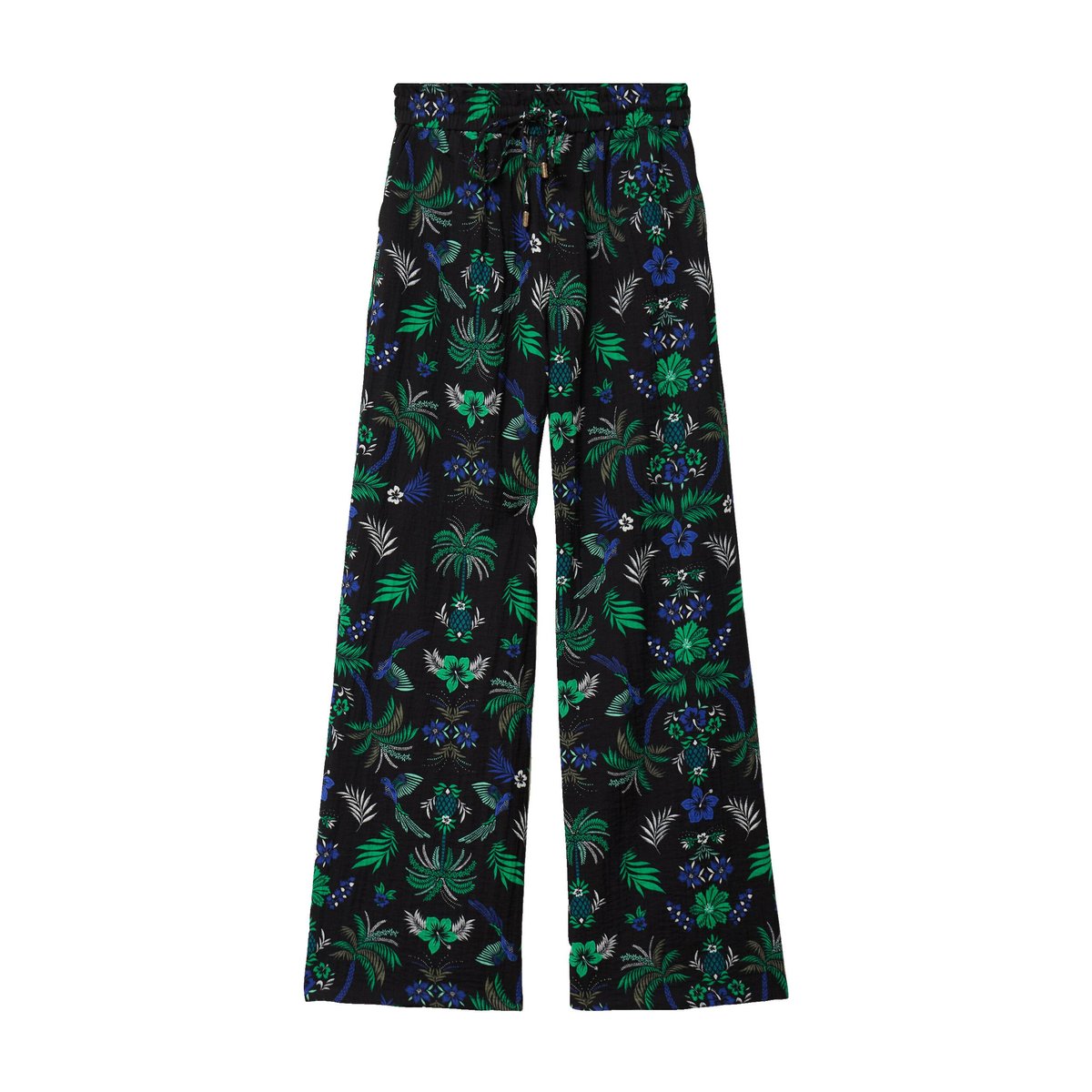Pantalon large taille standard plissé noir, CACHE CACHE