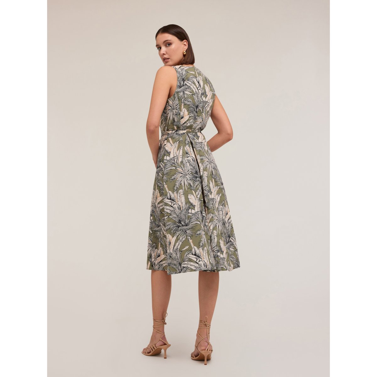 Robe évasée à motif jungle verde militare, MOTIVI