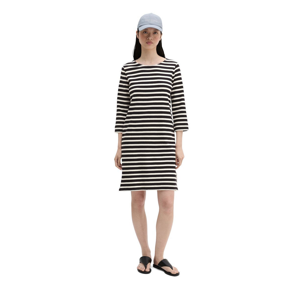Robe en jersey rayé loose en jersey doux noir, MARC O'POLO