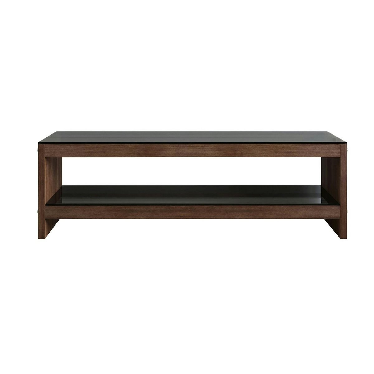Meuble TV en bois brun et verre fumé - LHASA bois naturel, PIER IMPORT