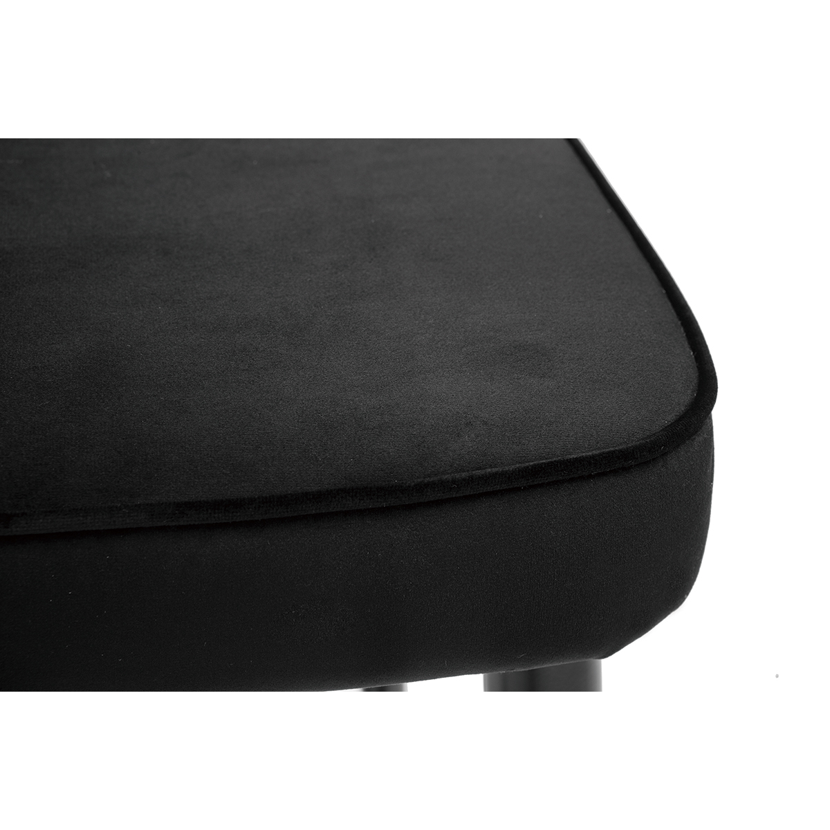 Tabouret de bar design en velours noir et métal H69 cm BELLEROSE noir, MILIBOO