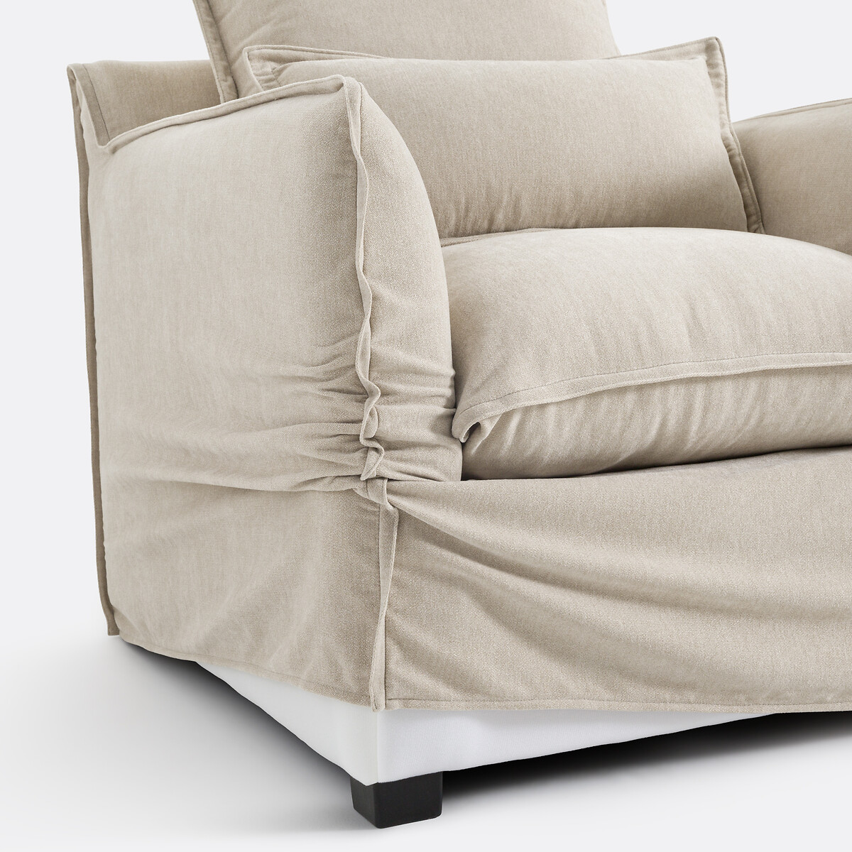 Fauteuil, déhoussable, en polyester chiné, ODNA beige, LA REDOUTE INTERIEURS