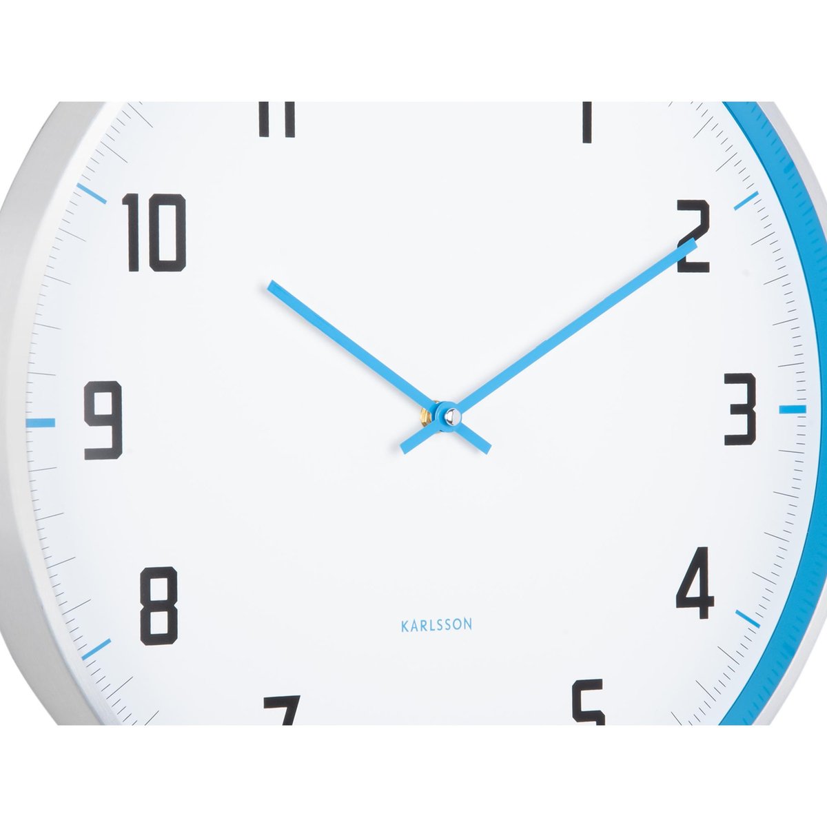 Horloge Murale Aluminium SPORTY bleu vif, KARLSSON