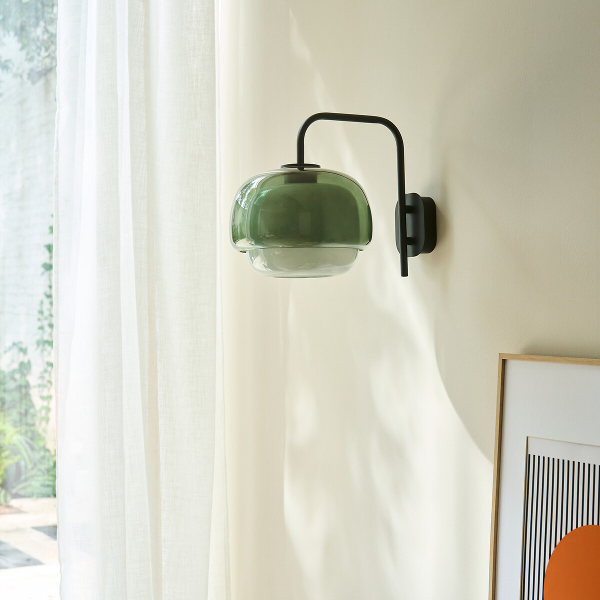 Kinoko Coloured Glass and Metal Wall Light green, LA REDOUTE INTERIEURS