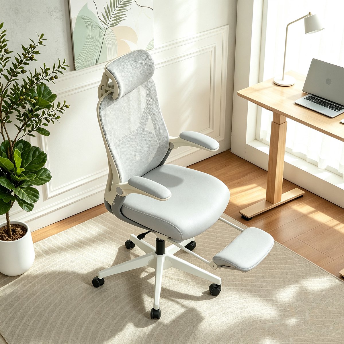 Fauteuil de bureau ergonomique en maille, VONGER gris, MEUBLES COSY