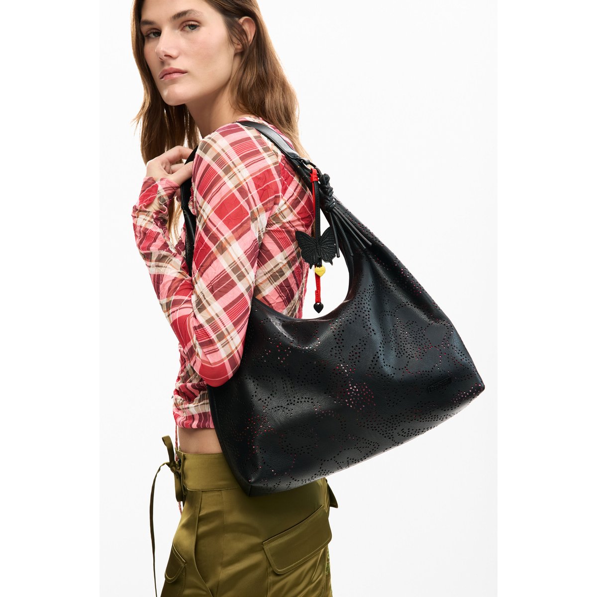 Sac moyen ajouré papillon noir, DESIGUAL