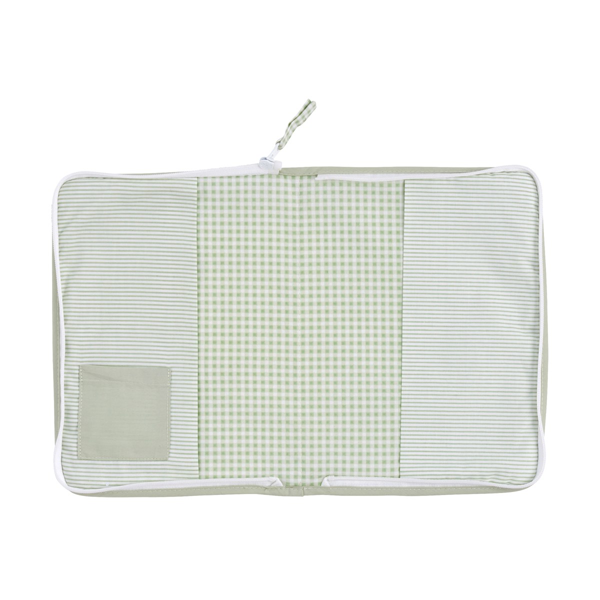 Protège carnet de santé en coton vert, SAUTHON