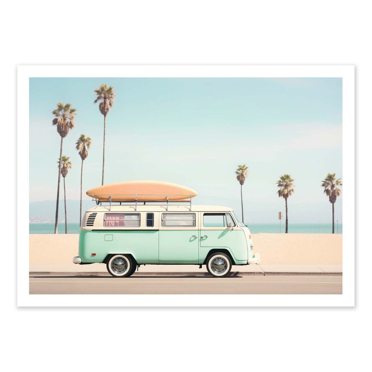 Affiche d'art - California Pacific Van - Philippe Hugonnard couleur unique, WALL EDITIONS