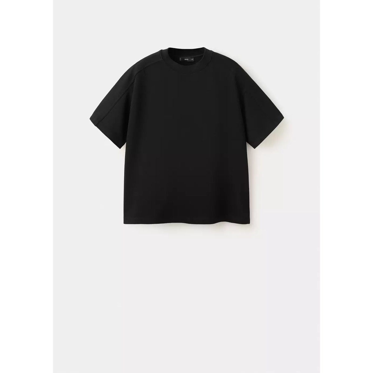 T-shirt de maternité avec détails de couture noir, MANGO