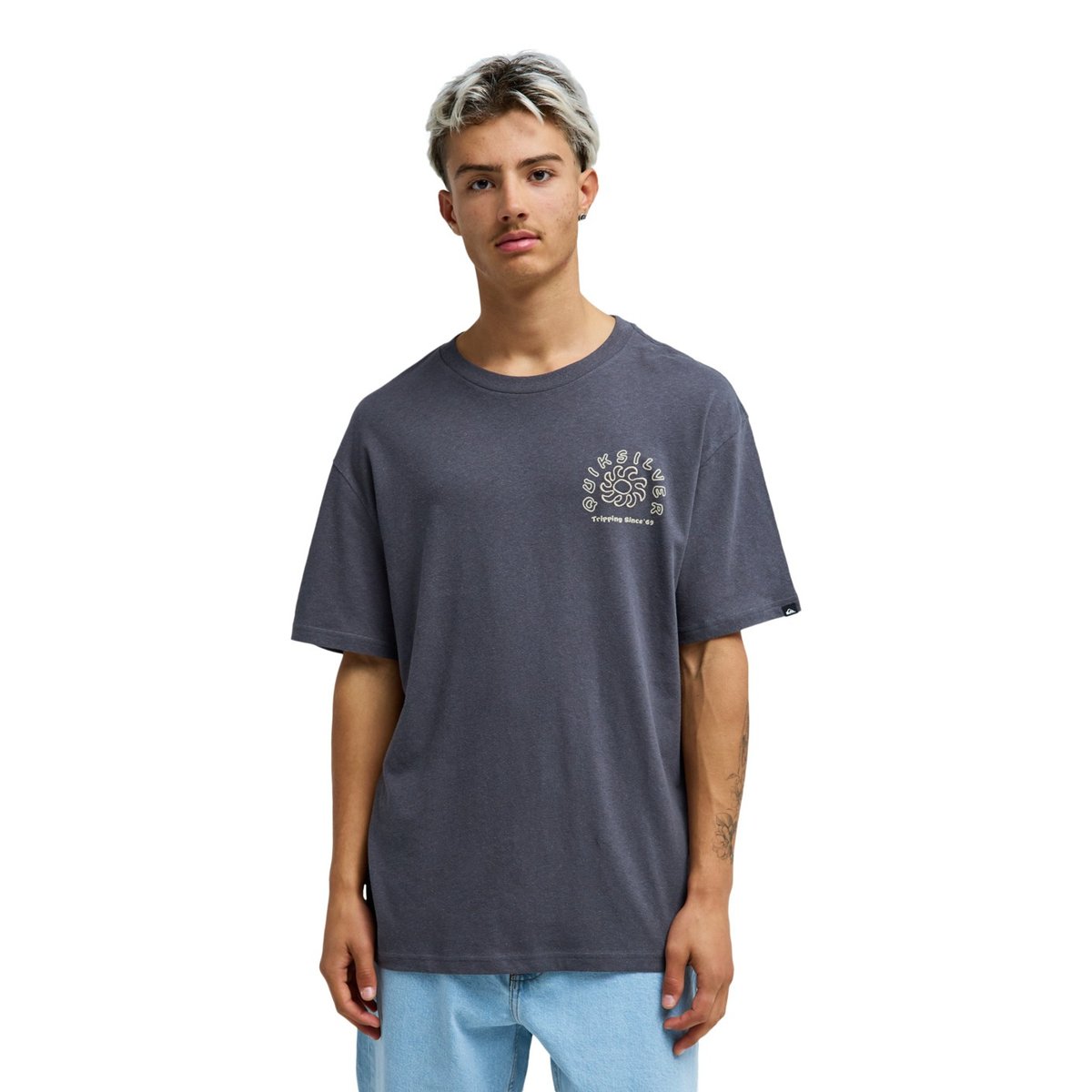 T-Shirt à manches courtes CURVE PALM noir iron gate, QUIKSILVER
