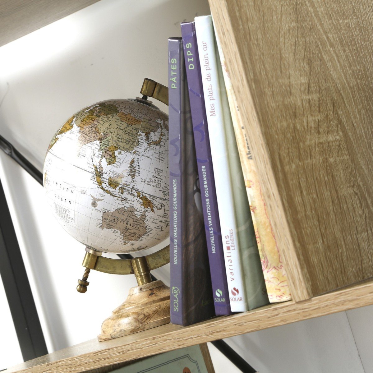 Bibliothèque avec étagères 6 niveaux H160 cm bois foncé, CALICOSY