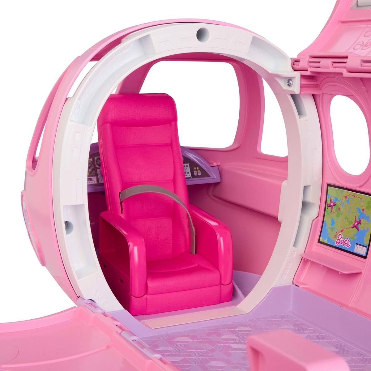 Barbie Dream Land - Avion de rêve avec microphone fonctionnel rose, MATTEL