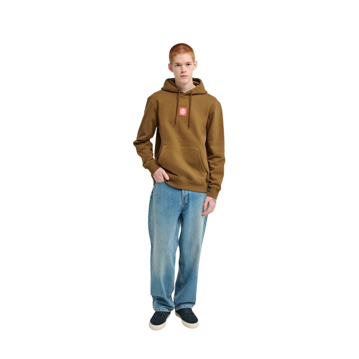Sweat capuche SQUARE marron sepia, ELEMENT