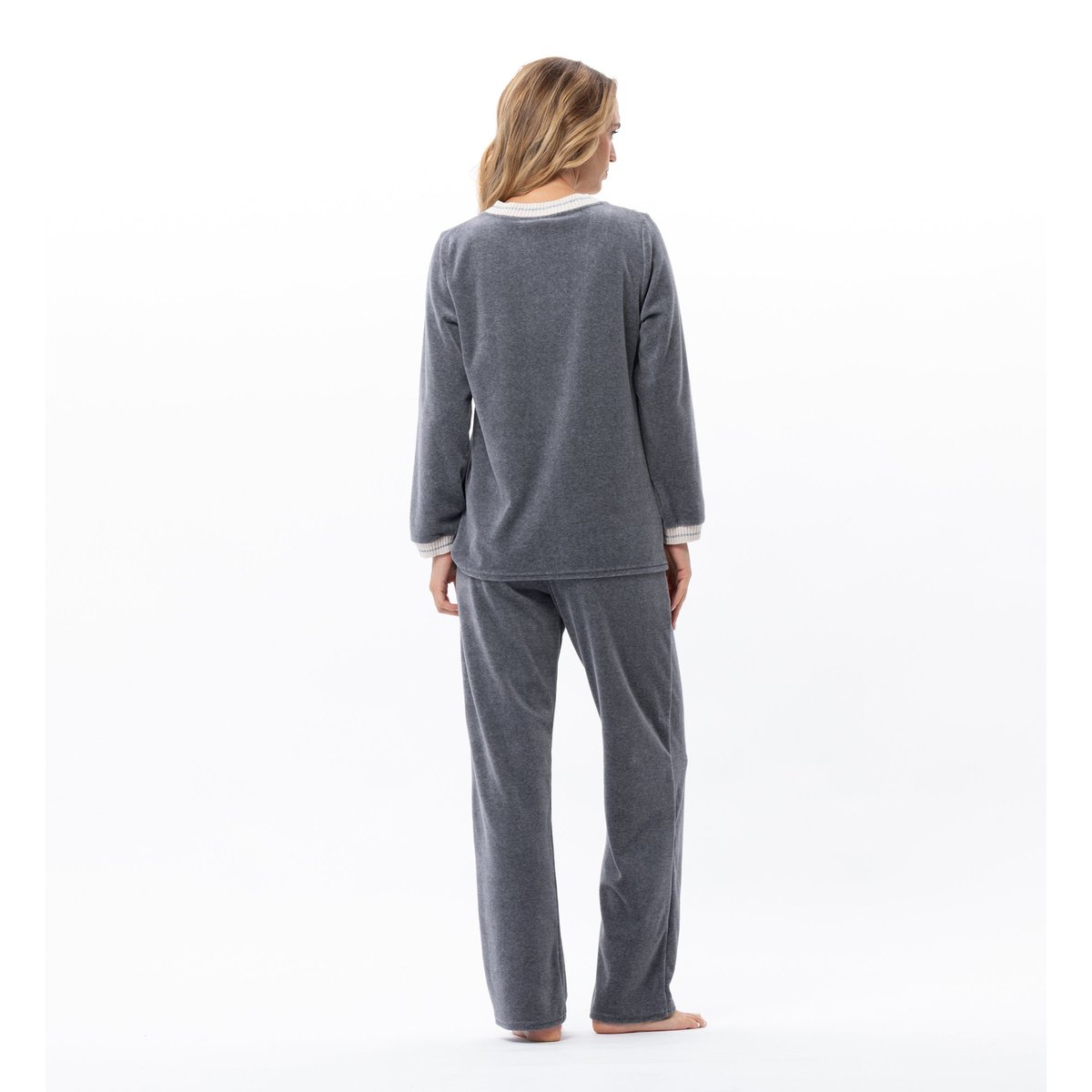 Ensemble homewear en velours COUNTRY 122 gris, LE CHAT