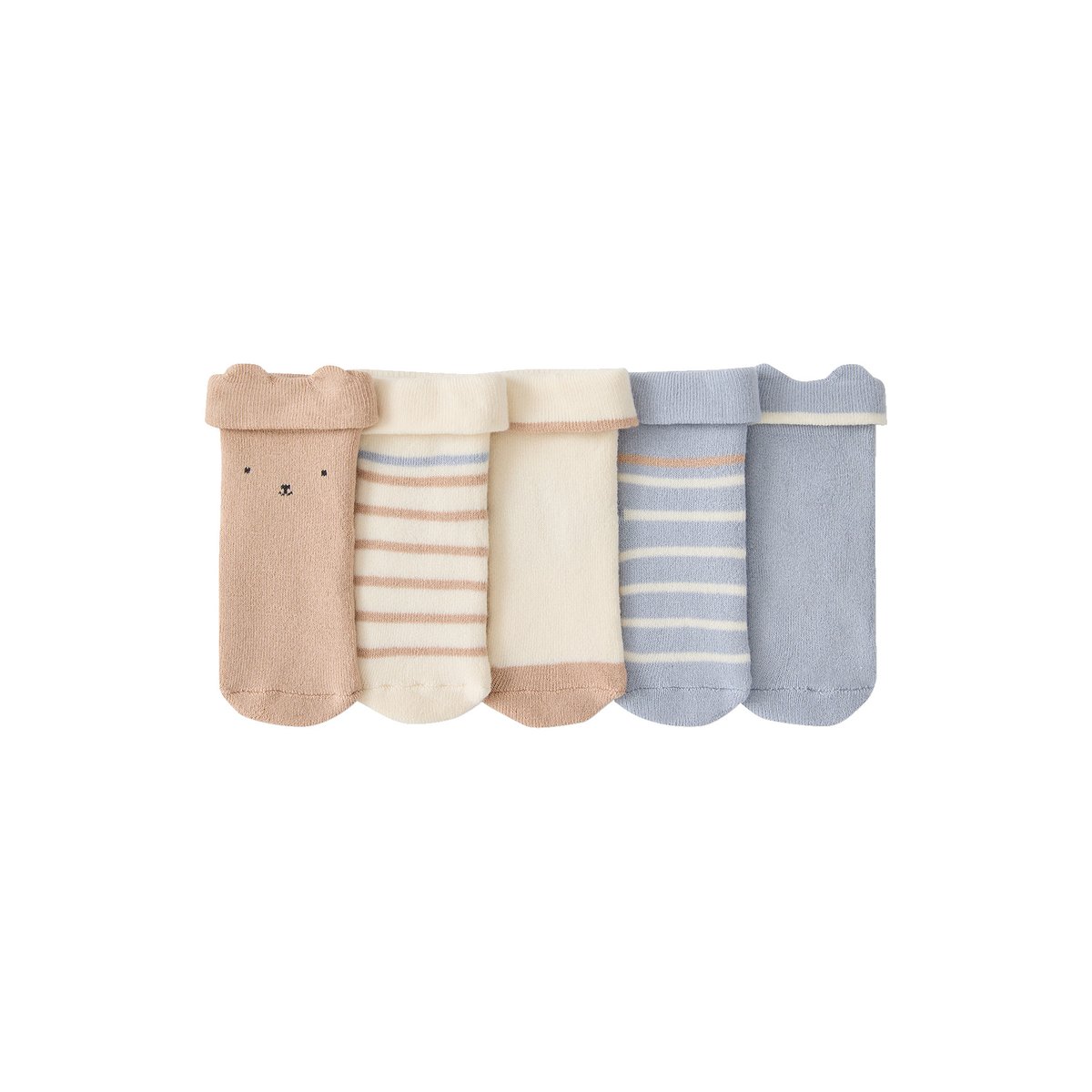 Lot de 5 chaussettes vanille, VERTBAUDET