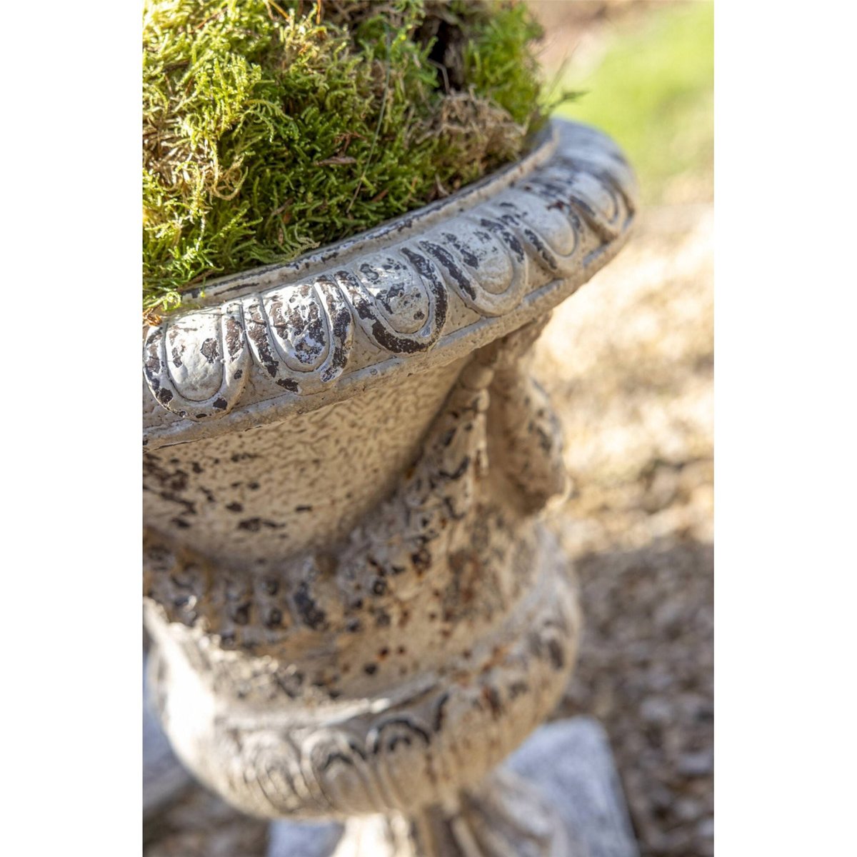 Cache-pot en résine style antique blanc cassé, RECOLLECTION