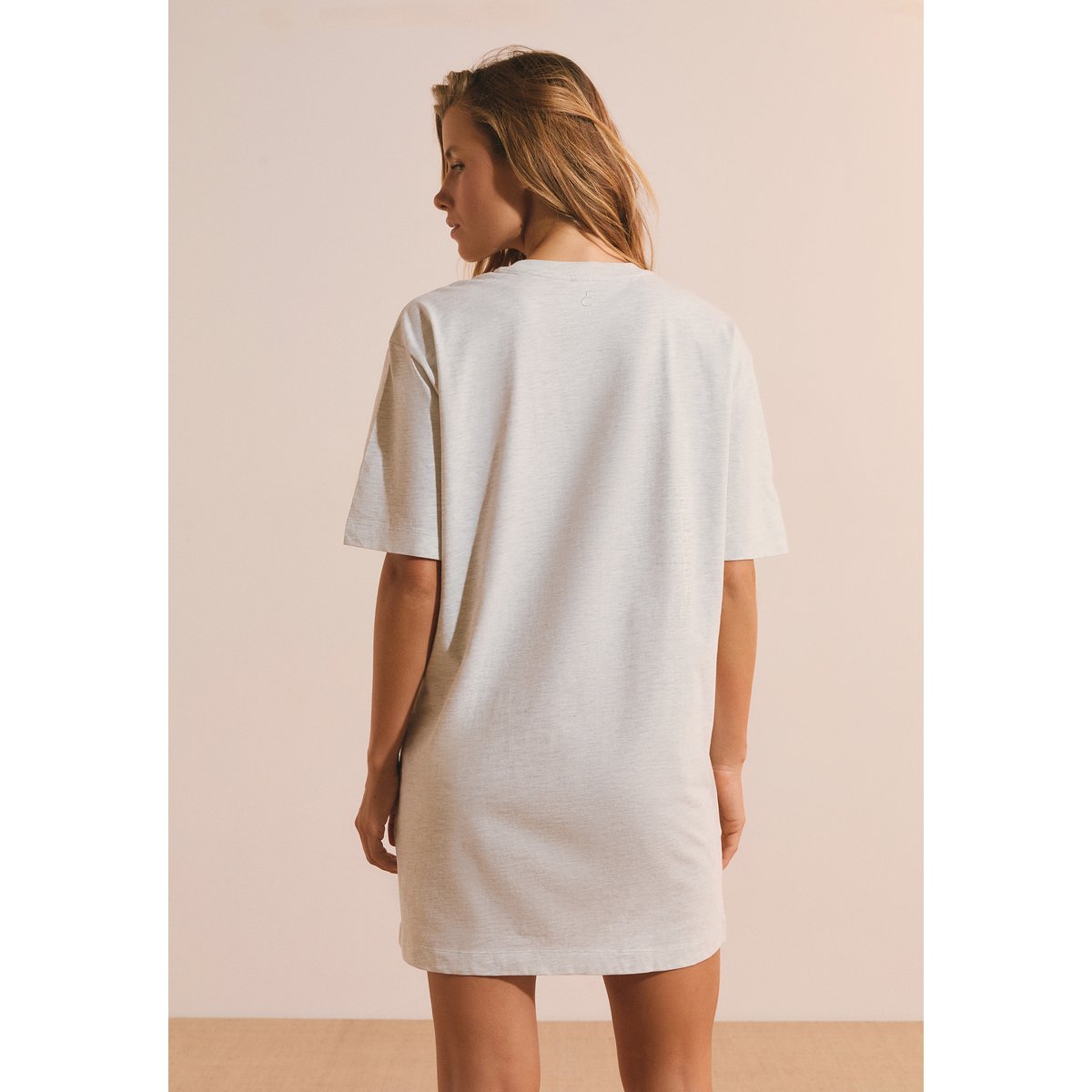 Chemise de nuit en coton JOANNE gris clair, ETAM
