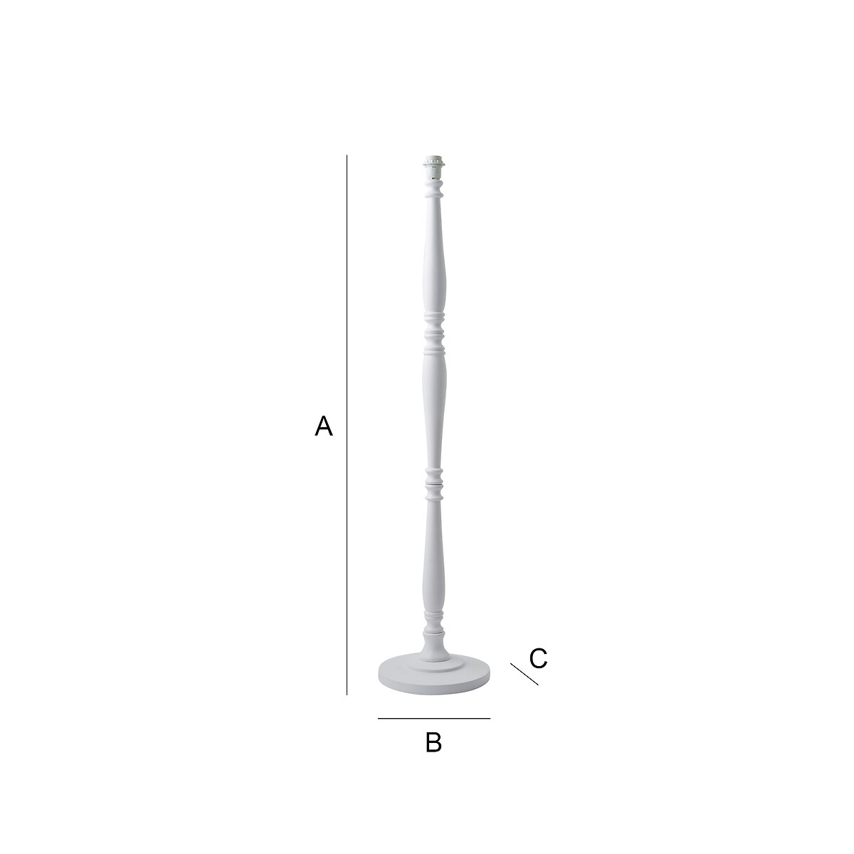 Viola Candle Stick Floor Lamp Base white, SO'HOME