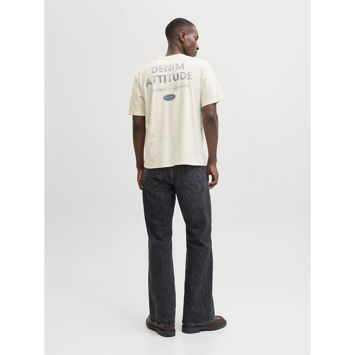 T-shirt logo dos crème, JACK & JONES