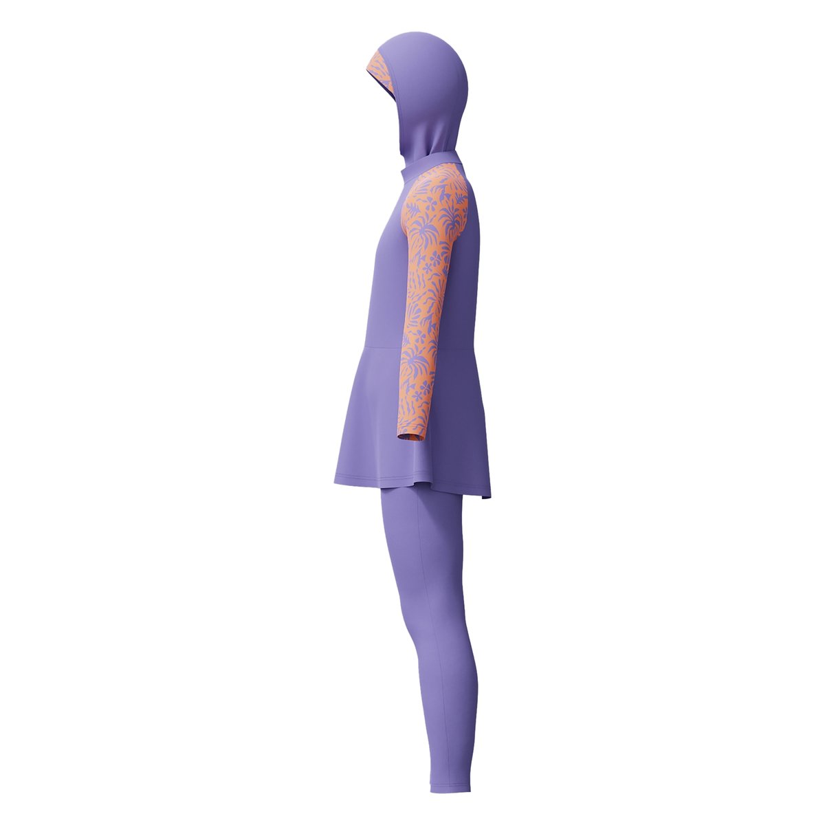 Maillot de bain modeste manches longues motif/style uni et imprimé MODESTY violet / orange imprimé, SPEEDO