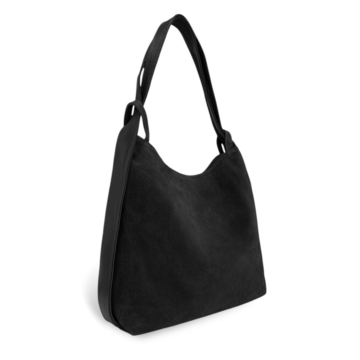 Sac multipositions en croûte de cuir SOHO SUEDE noir, OH MY BAG