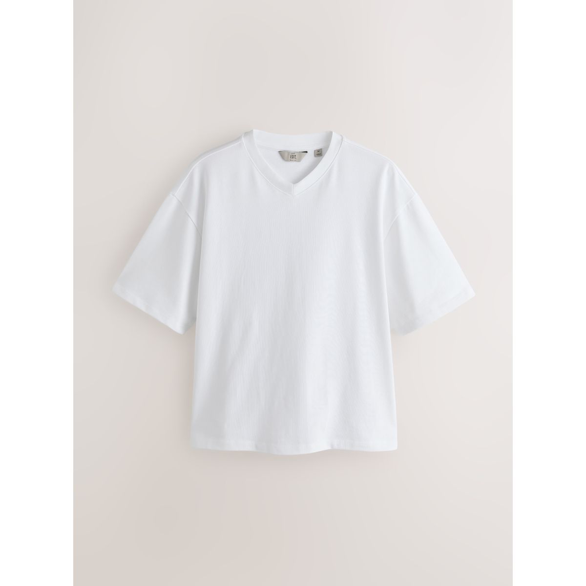 T-shirt droit à col v edit blanc, NEXT