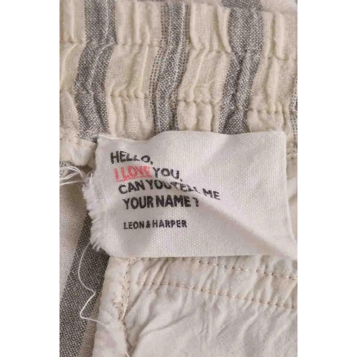 Pantalon droit - Très Bon État ecru, LEON & HARPER