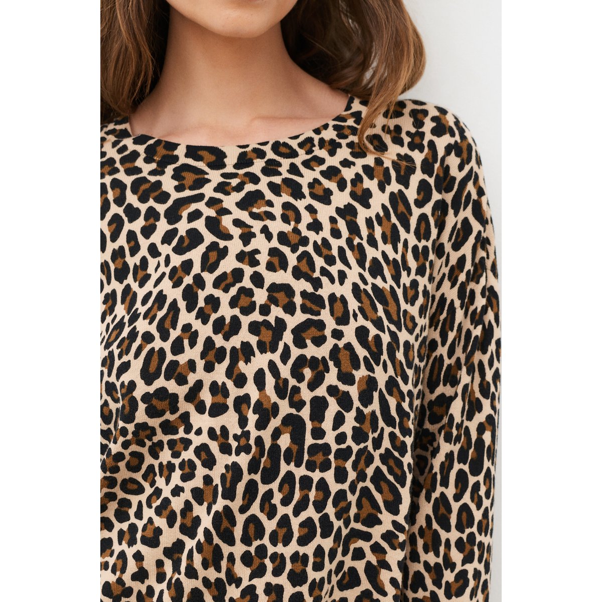 Pull large col rond MADO marron cognac, CAROLL
