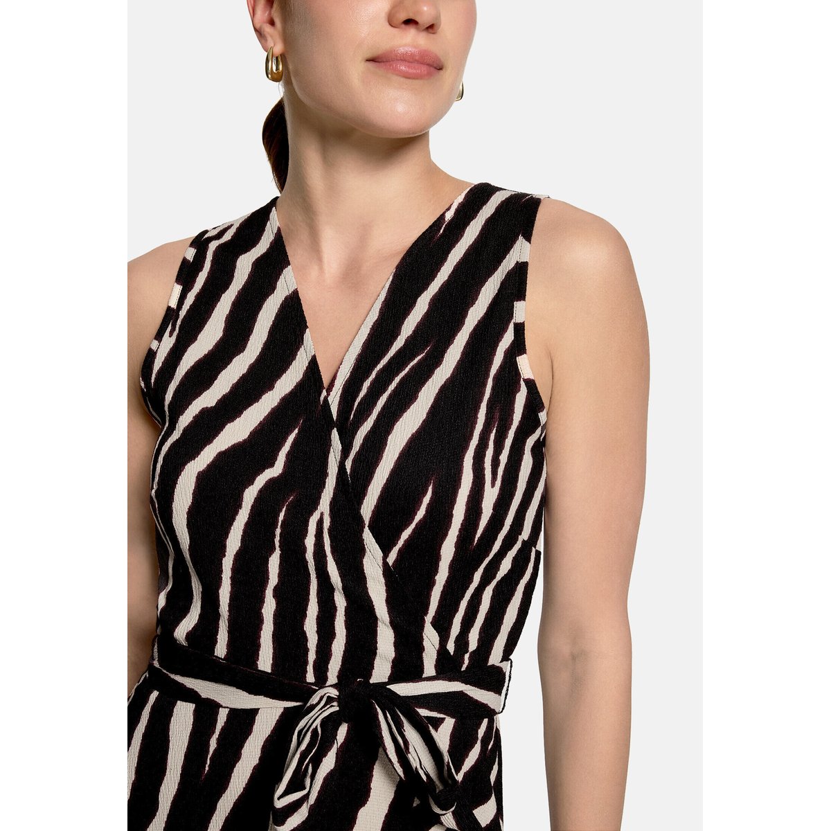 Robe en jersey à ceinture cream/black, ZERO