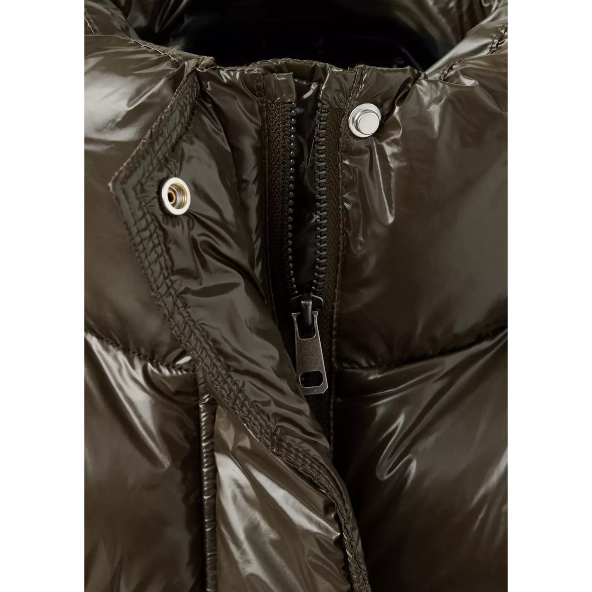 Anorak matelassé avec col cheminée olive, MANGO TEEN