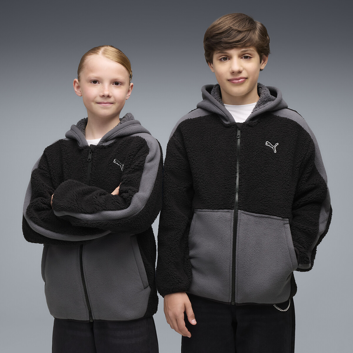 Veste zippée en molleton noir/gris, PUMA