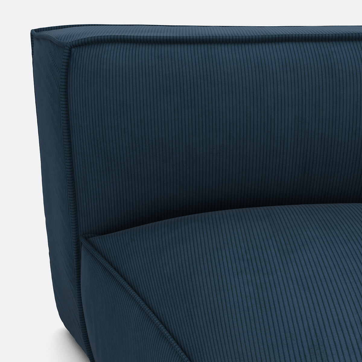Elément d'angle ouvert pour canapé modulable, velours côtelé fines côtes, SEVEN bleu, LA REDOUTE INTERIEURS