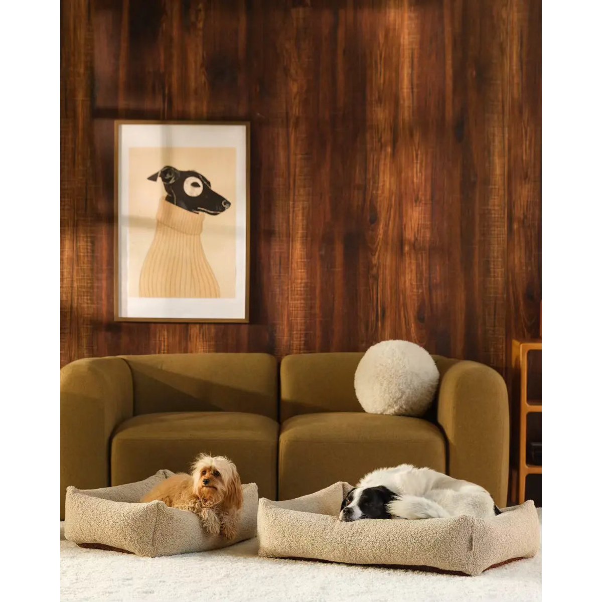 Lit douillet pour animaux L en Teddy biscuit, WIGIWAMA