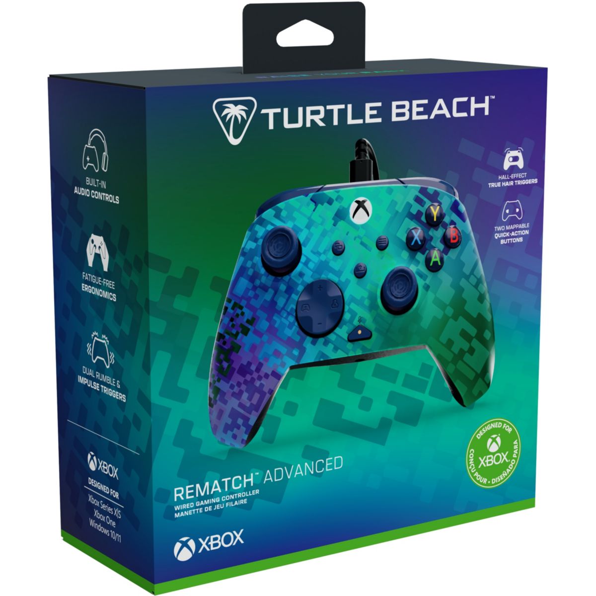 Manette Glitch Green couleur unique, TURTLE BEACH