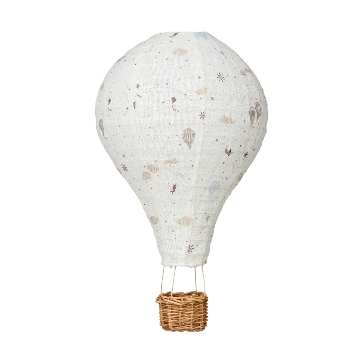Abat-jour Montgolfière blanc, marron, bleu, CAM CAM
