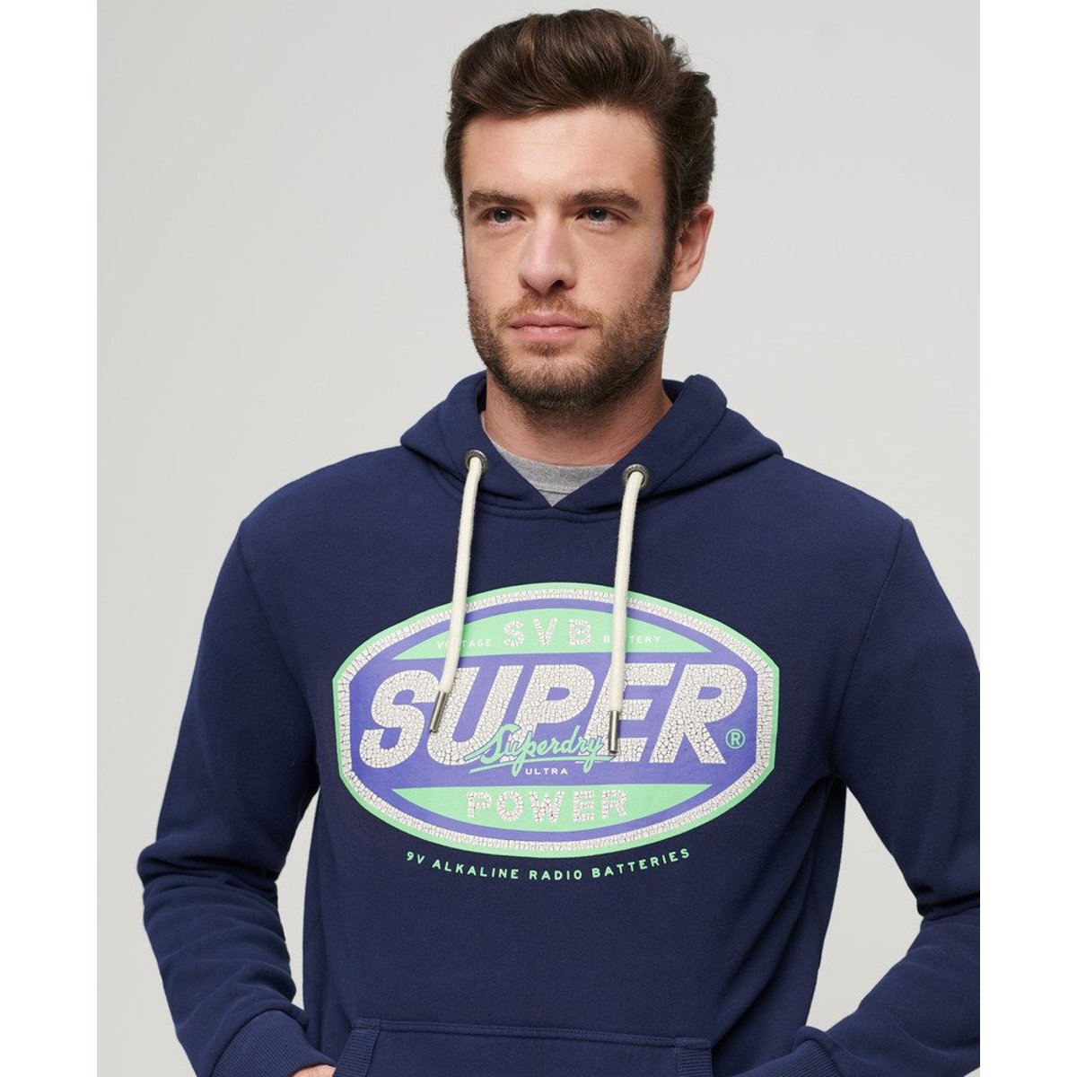 Sweat à capuche à motif Gasoline Workwear bleu marine intense, SUPERDRY