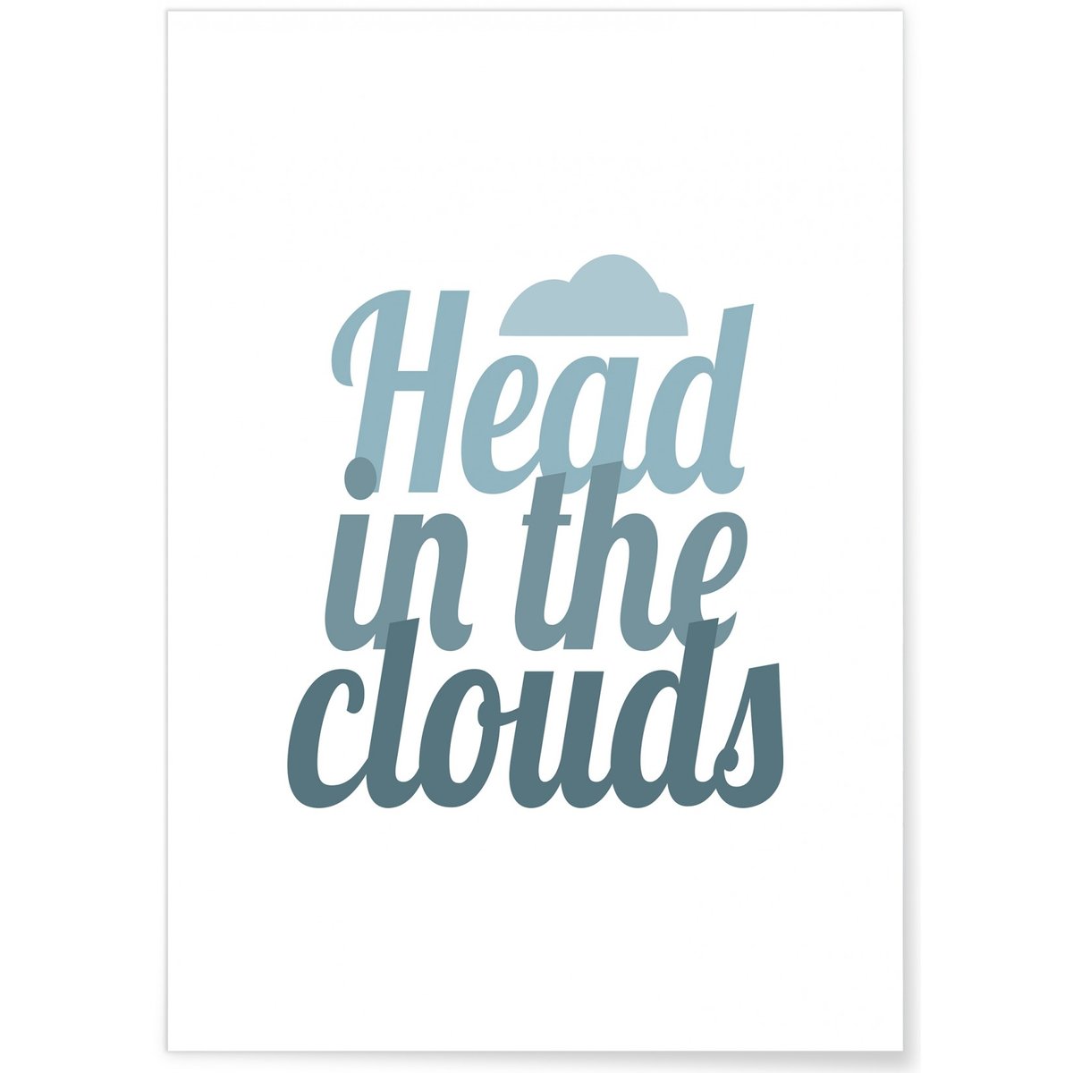 Affiche Head in the clouds blanc, L'AFFICHERIE