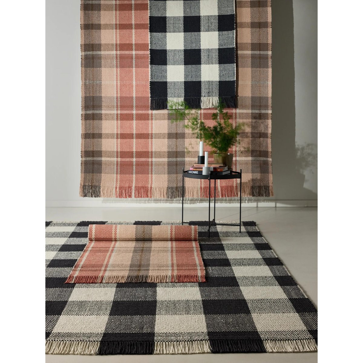 Tapis en coton tissé main LUCY noir/blanc, BENUTA 