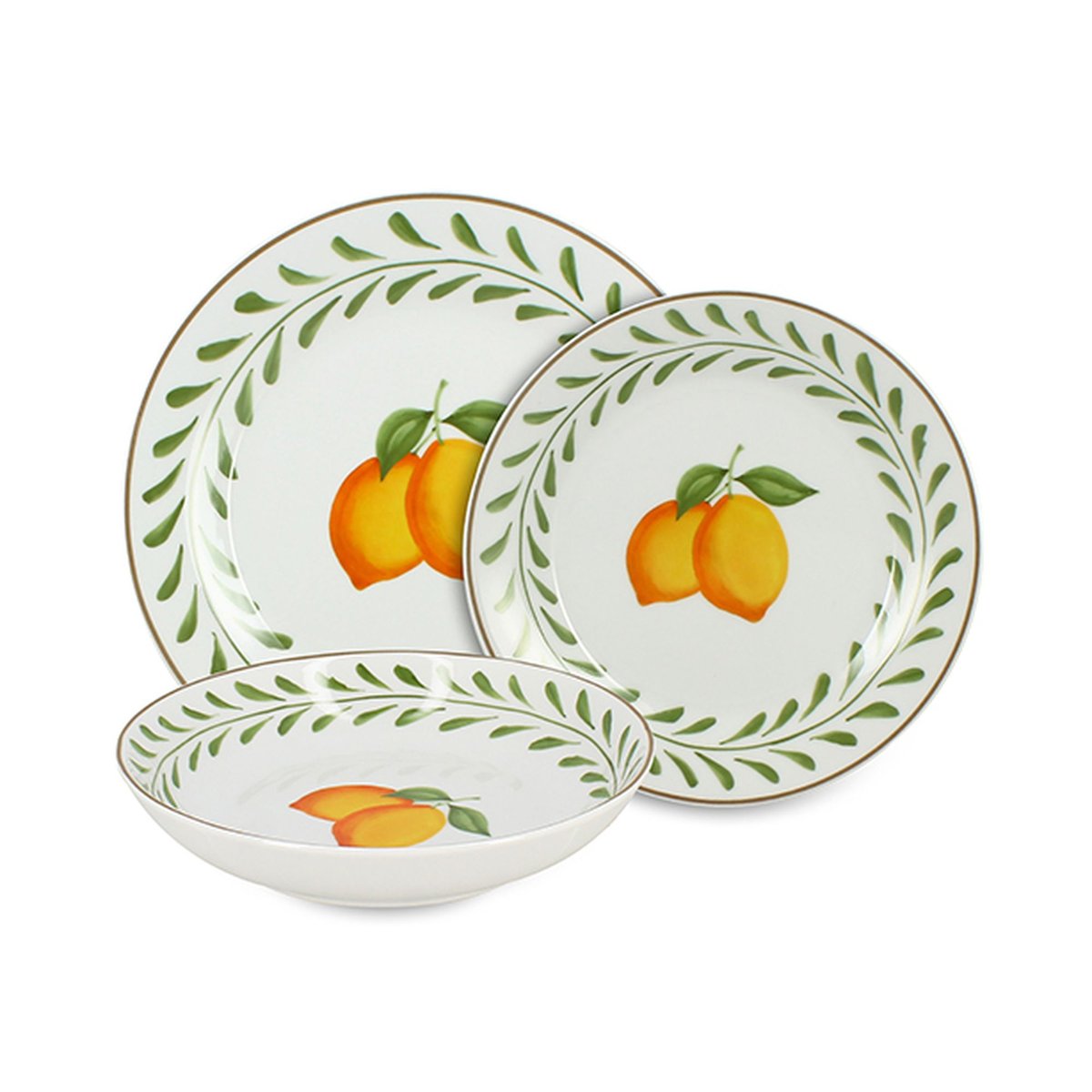 Service de table 36 pièces en porcelaine, LEMON blanc, NOVASTYL