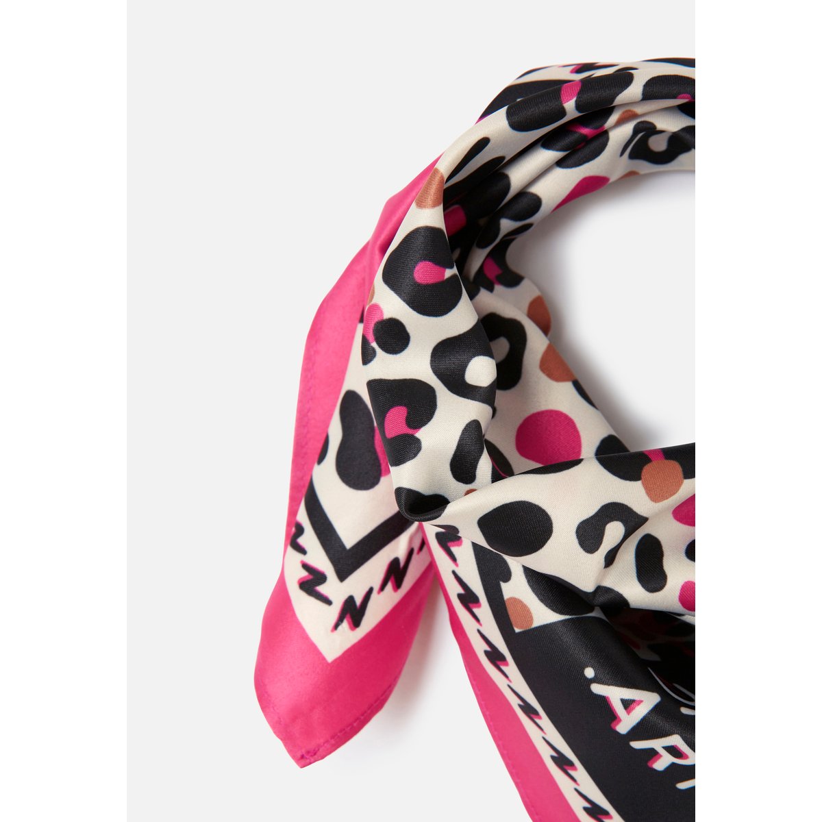 Foulard carré blanc écru animalier, DAMART