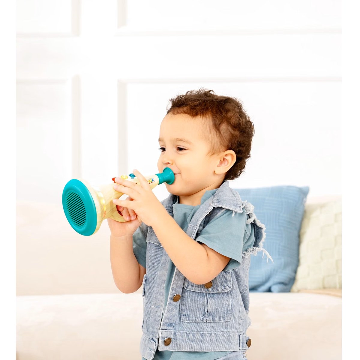 Trompette pixel interactif turquoise, HAPE TOYS