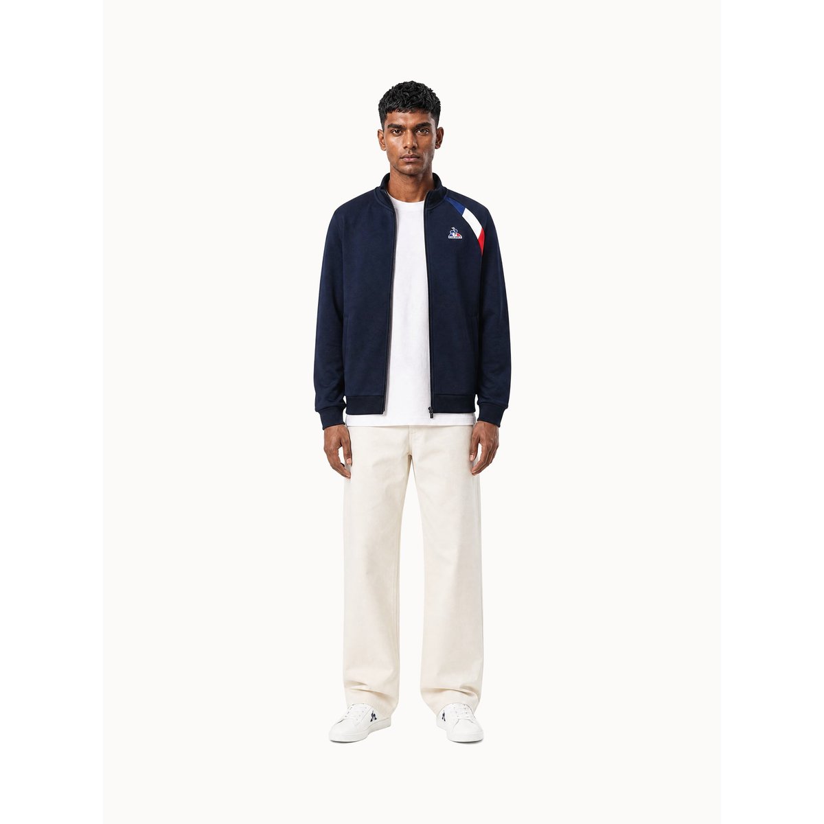 Sweat zippé Tricolore bleu, LE COQ SPORTIF