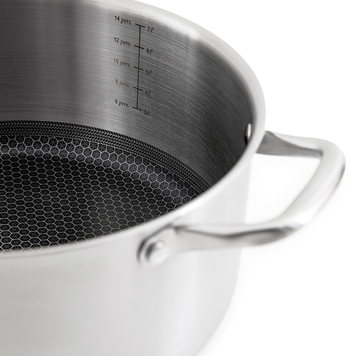 Marmite 28cm triplex avec couvercle - "BlackSteel" couleur unique, LAGUIOLE CUISSON