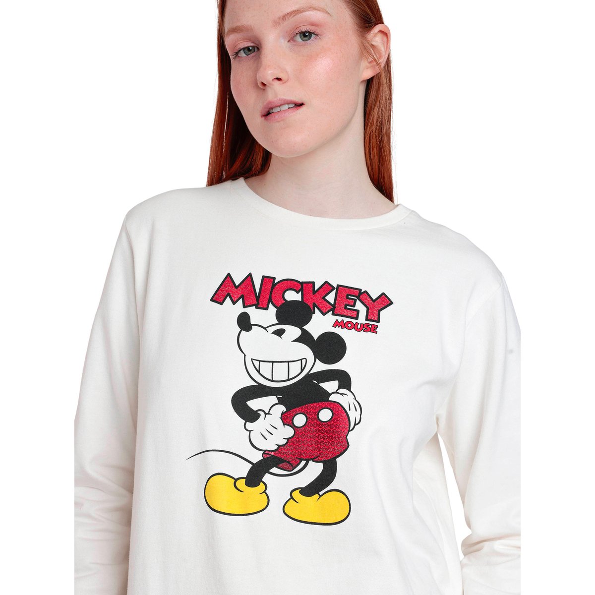 Pyjama pantalon sweat Best Mickey Disney ivoire, ADMAS