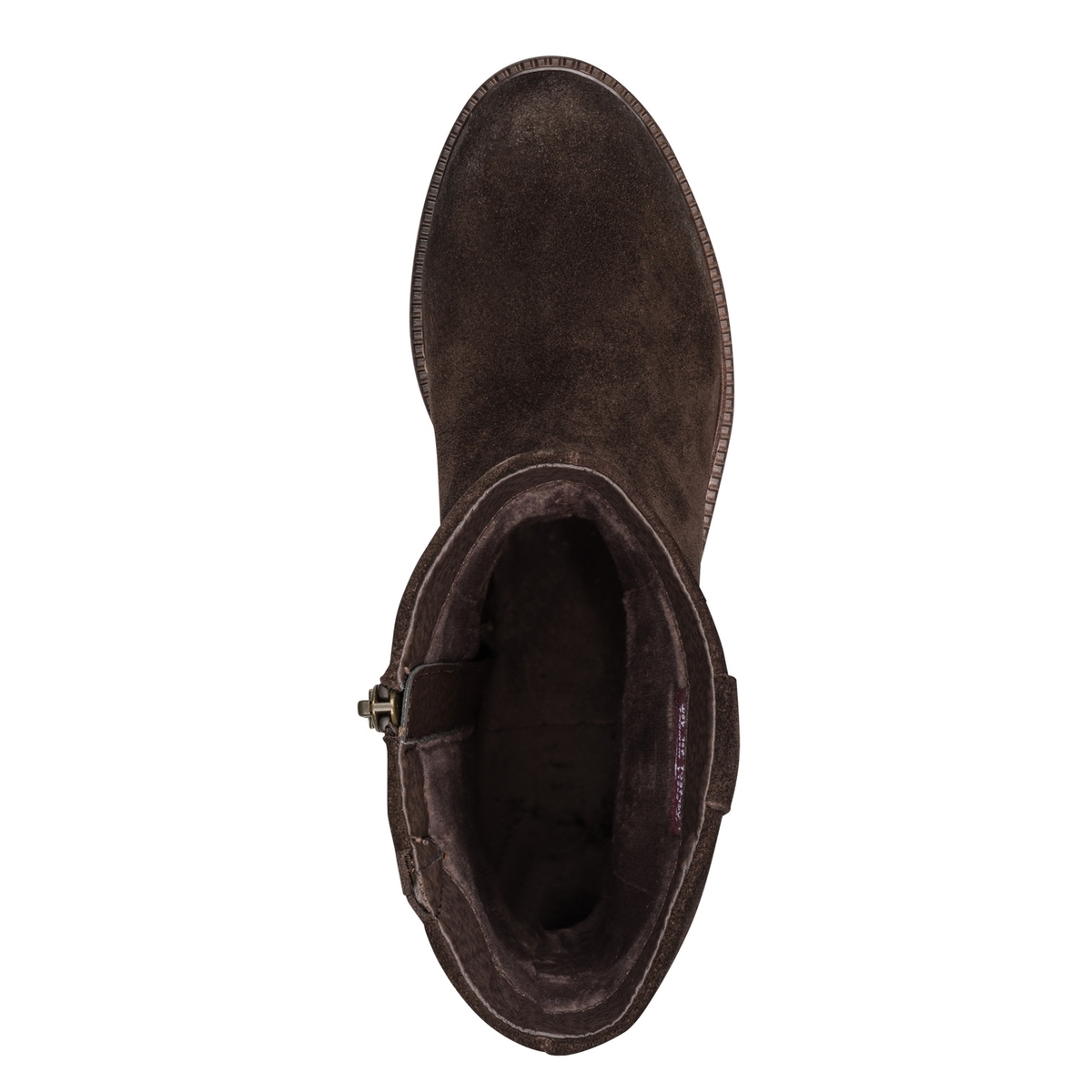 Mi-bottes en cuir suède marron mocca, TAMARIS