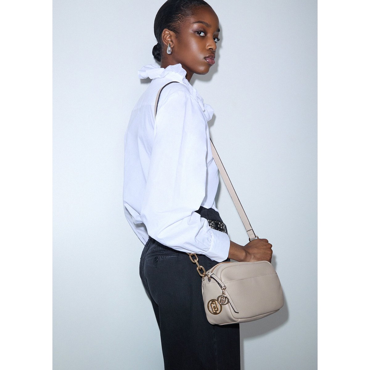 Sac bandoulière moyen blanc, LIU JO