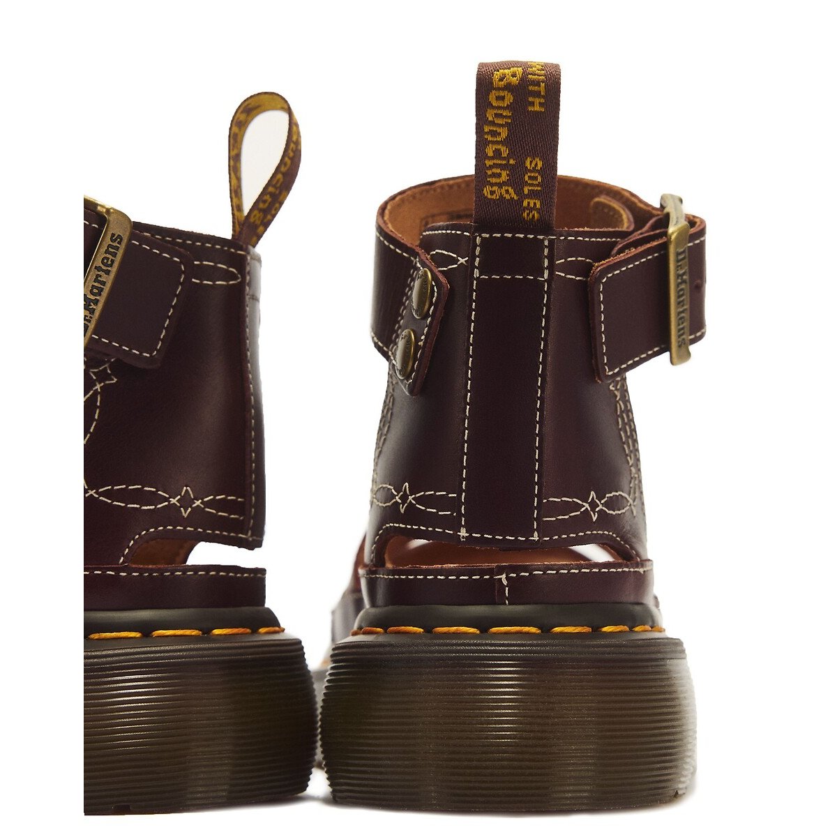 Clarissa Quad Rodeo Leather Sandals dark brown, DR. MARTENS