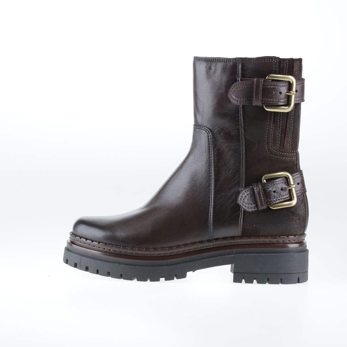 Botas em pele castanho escuro, MJUS